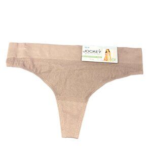 Jockey Generation Womens Sz Large Panty Thong Recycled Seamfree Ribbed Brown New